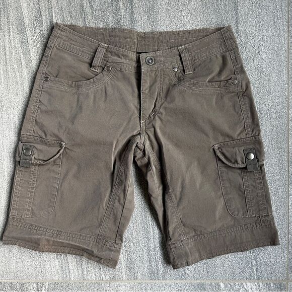 EUC Kuhl Free Range Long Shorts 11” inseam UPF 50 Cargo Pockets Brown Tan Size 2 - Picture 3 of 13